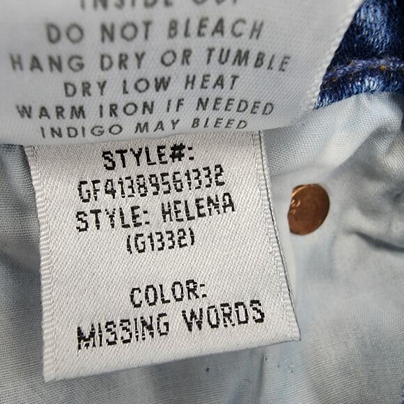 GRLFRND Button Fly Straight Leg Medium Wash Helena in Missing Words Size 26 - Picture 7 of 8